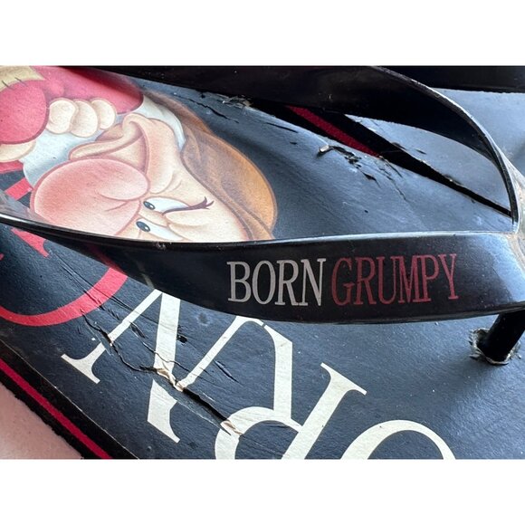Disney's Snow White Born Grumpy Character Flip Flops Adult Unisex Size L (11/12) - Picture 7 of 12